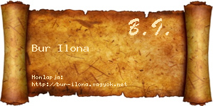 Bur Ilona névjegykártya